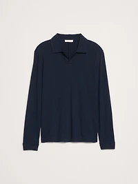 Cotton Jersey Long-Sleeve Polo