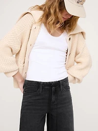 Mid-Rise Wide-Leg Drawstring Jean