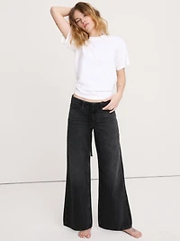 Mid-Rise Wide-Leg Drawstring Jean