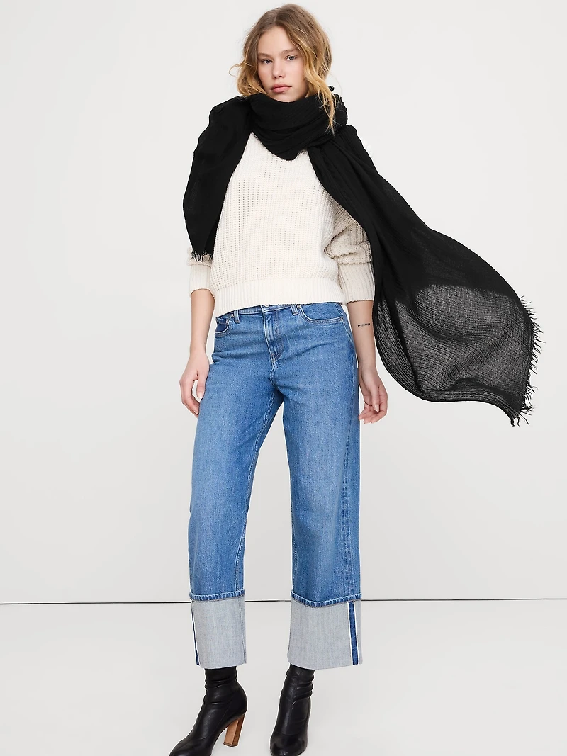 Lightweight Scarf with Merino Wool