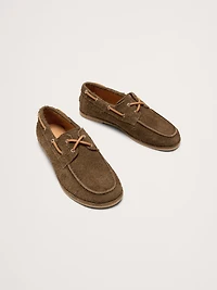 Textured Italian Suede Boat Shoe