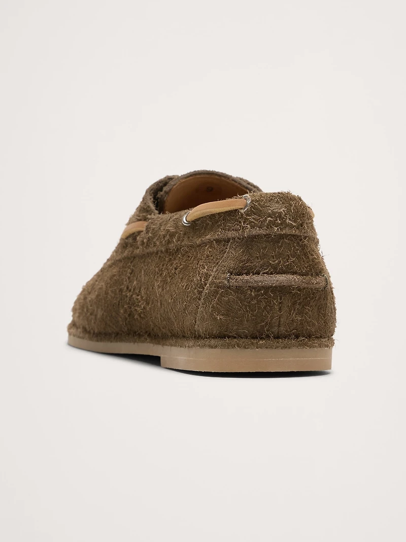 Textured Italian Suede Boat Shoe