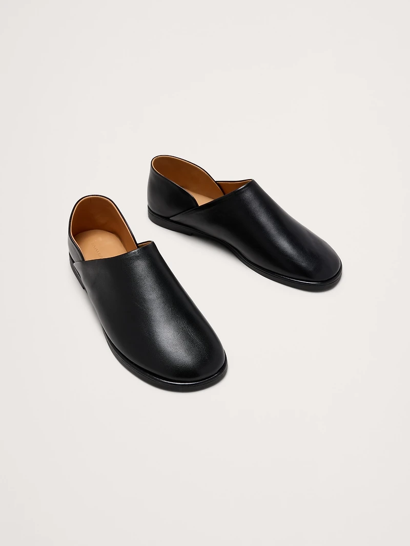 Italian Leather Slip-On Flats