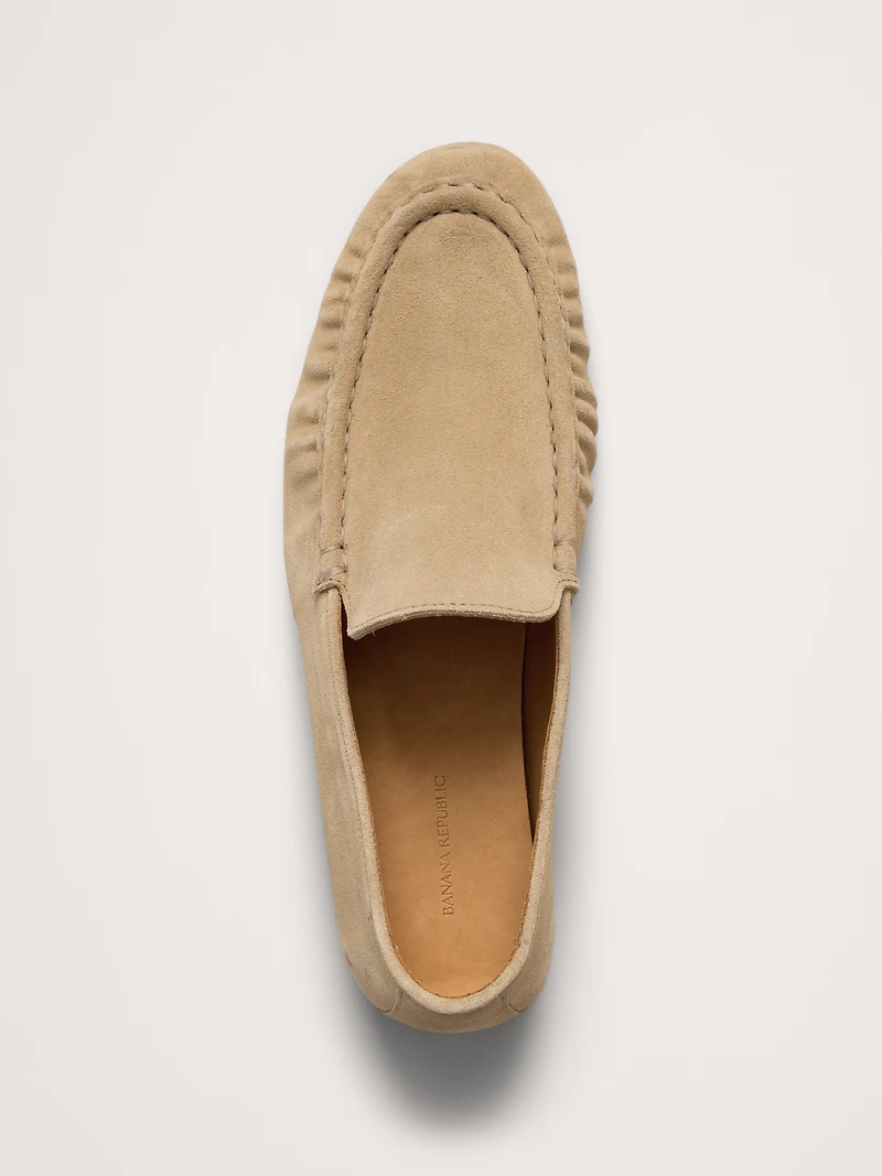 Italian Suede Moc-Toe Loafer