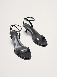 Italian Leather Kitten-Heel Sandal