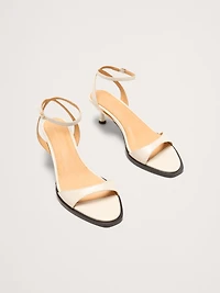 Italian Leather Kitten-Heel Sandal