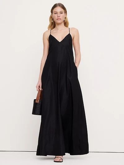 Viscose-Linen Maxi Dress