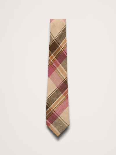 Plaid Linen Tie