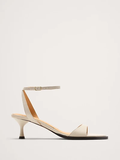 Italian Leather Kitten-Heel Sandal