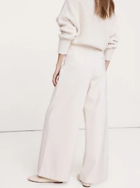 High Rise Wide-Leg Drapey Ponte Pant