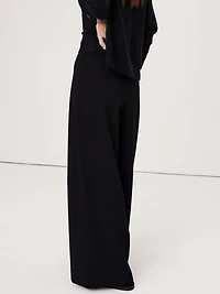 High Rise Wide-Leg Drapey Ponte Pant