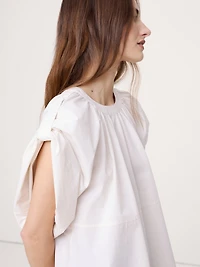 Cotton Poplin Convertible Trapeze Top