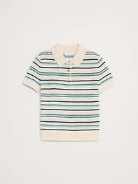 Lightweight Cashmere Short-Sleeve Sweater Polo