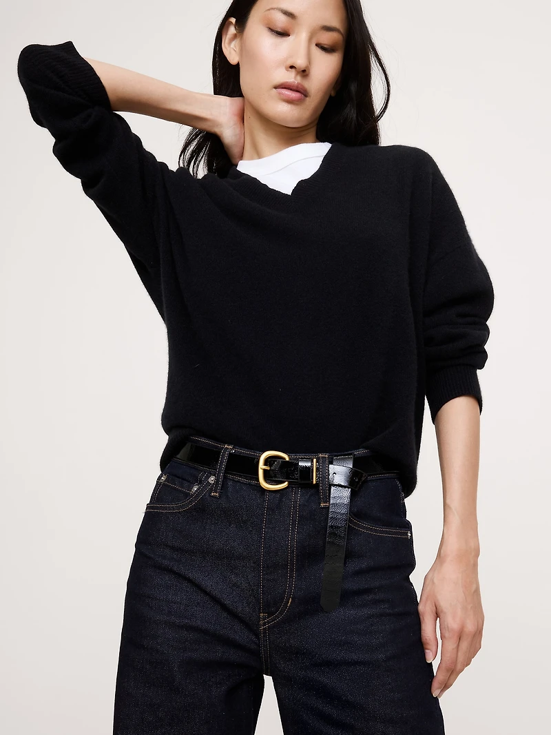 Patent Leather Knotted Belt