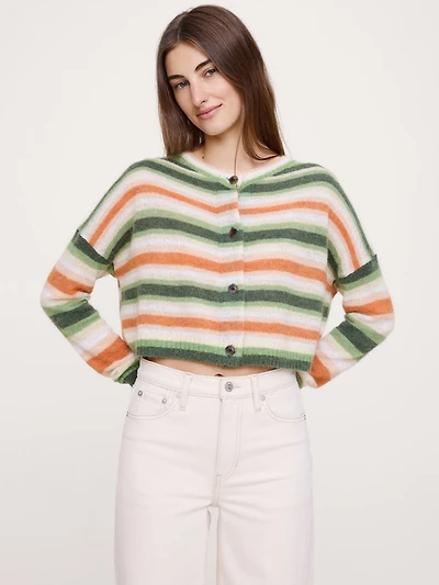 Italian Alpaca-Blend Cropped Cardigan