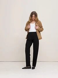 High-Rise Tapered Drapey Ponte Pull-On Pant