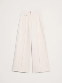 High Rise Wide-Leg Drapey Ponte Pant