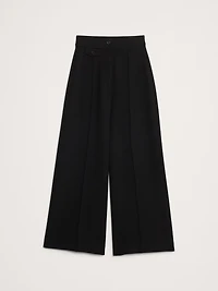 High Rise Wide-Leg Drapey Ponte Pant