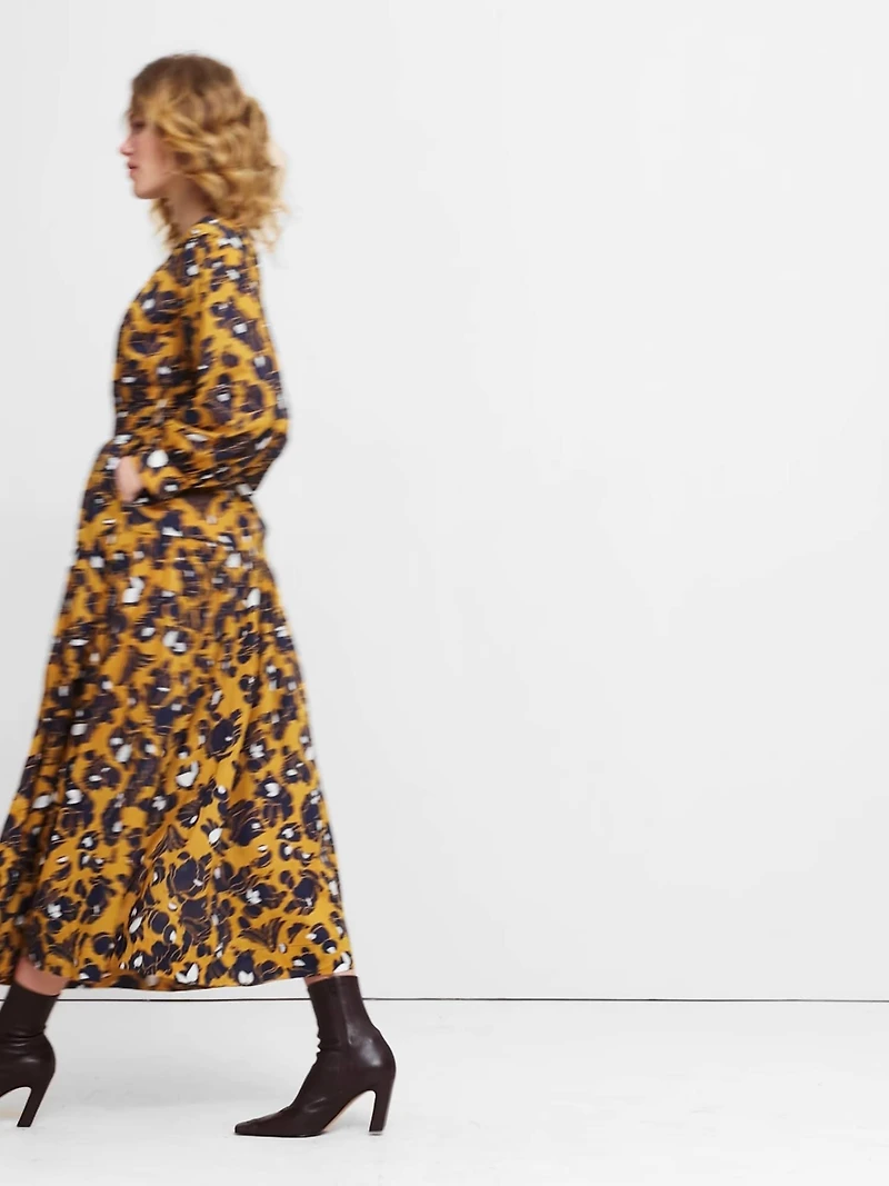 Cotton Tiered Maxi Shirt Dress