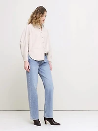 Oversized Denim Utility Pocket Shirt