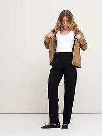 High-Rise Slim Drapey Ponte Pull-On Pant