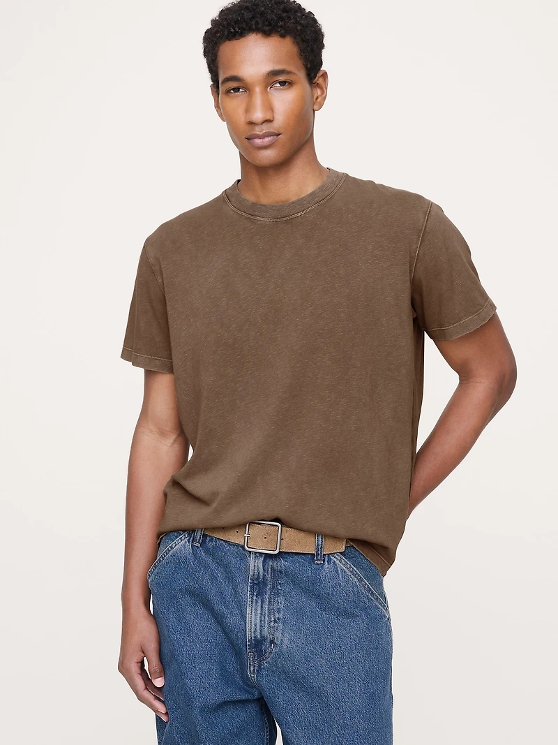Midweight Cotton Slub Crew-Neck T-Shirt