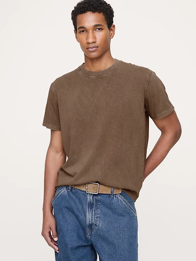 Midweight Cotton Slub Crew-Neck T-Shirt