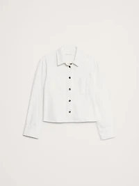 Denim Cropped Utility Shirt