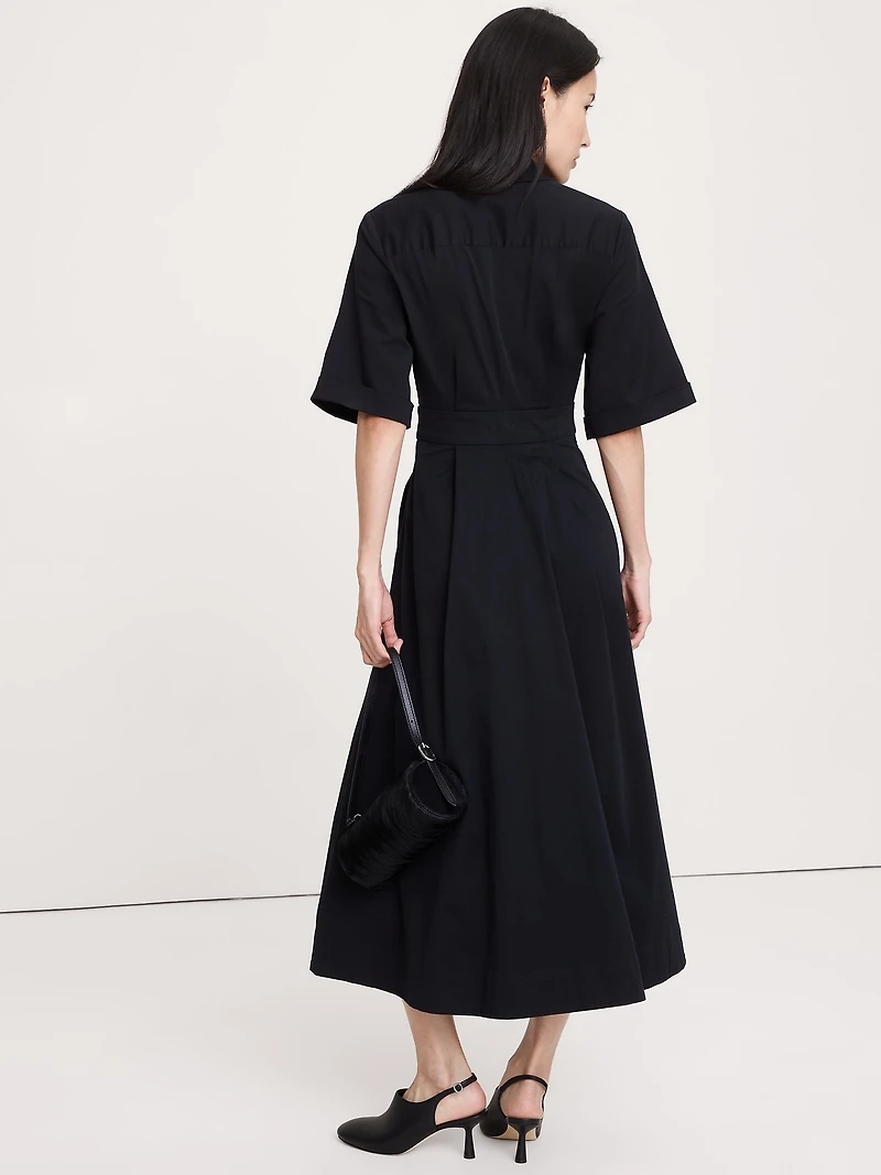 Stretch-Poplin Shirtdress