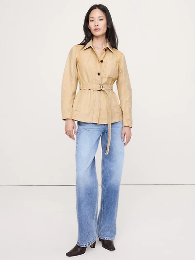 Cotton Canvas Shirt Jacket