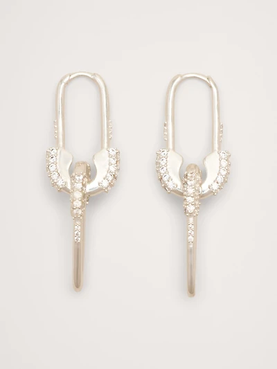 Rhinestone Safety Pin Earrings