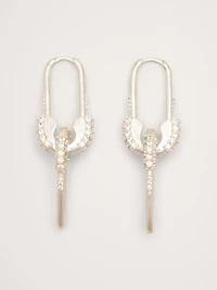 Rhinestone Safety Pin Earrings