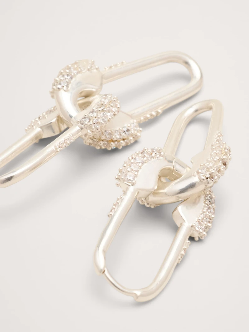 Rhinestone Safety Pin Earrings