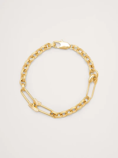 Rhinestone Safety Pin Bracelet