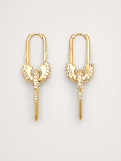 Rhinestone Safety Pin Earrings