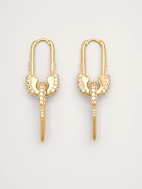 Rhinestone Safety Pin Earrings