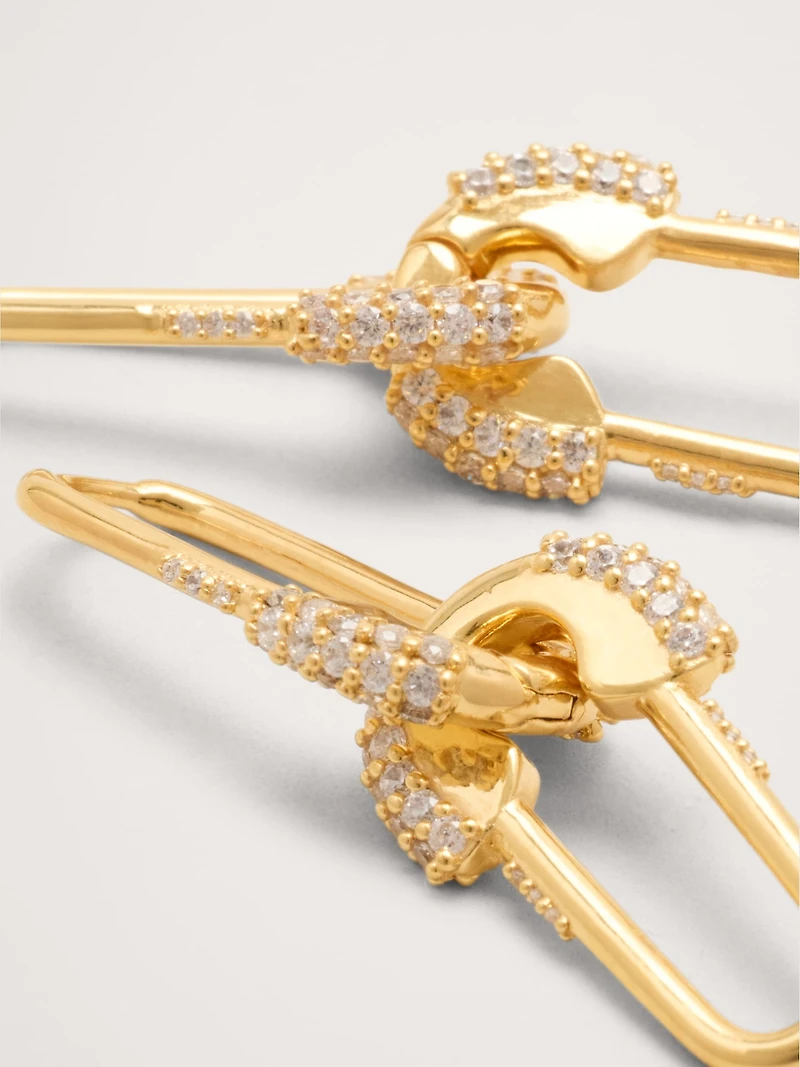 Rhinestone Safety Pin Earrings