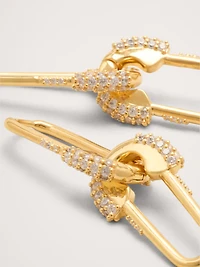 Rhinestone Safety Pin Earrings