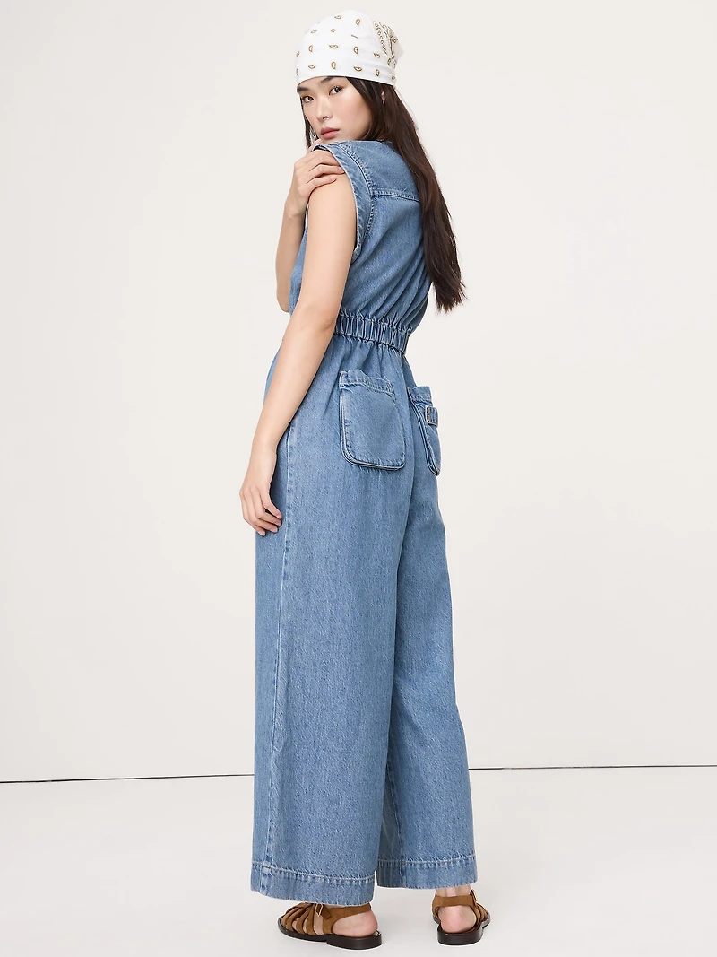 Denim Utility Jumpsuit