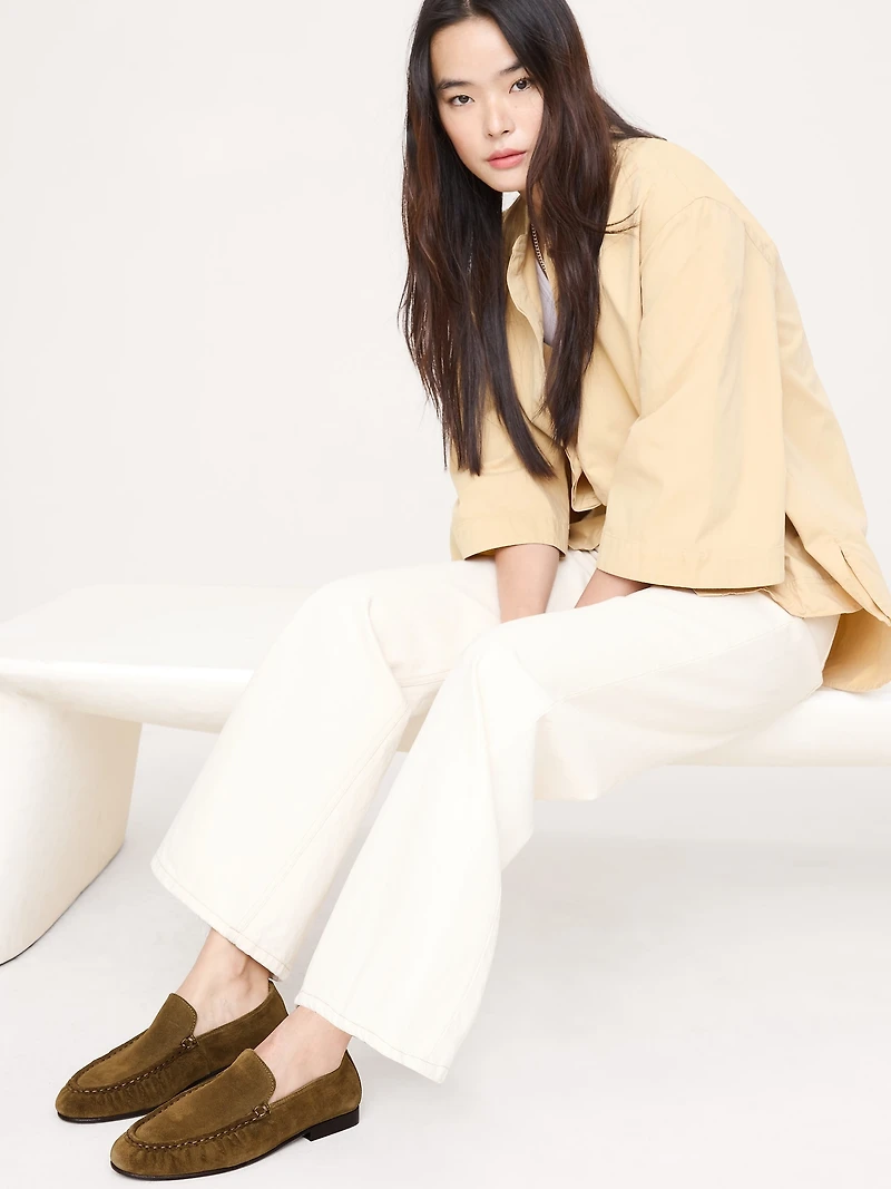 Italian Suede Moc-Toe Loafer