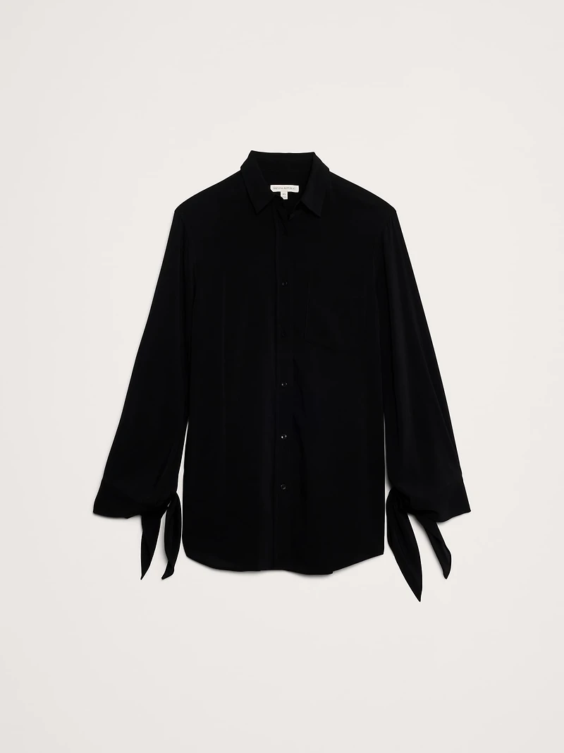 Georgette Tie-Cuff Shirt
