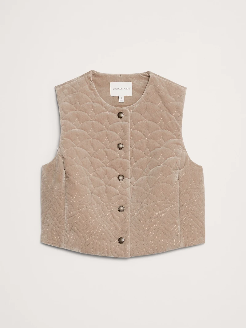 Quilted Velvet Vest