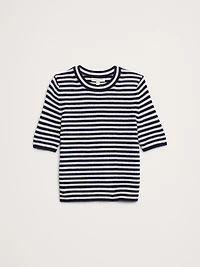 Lightweight Cashmere Short-Sleeve Sweater