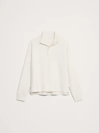Crinkle Cotton-Wool Mock-Neck Sweatshirt