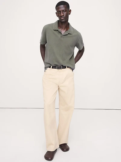 Relaxed Sueded Cotton Polo
