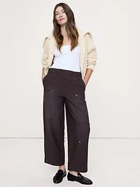 Wide-Leg Bedford Corduroy Pull-On Pant