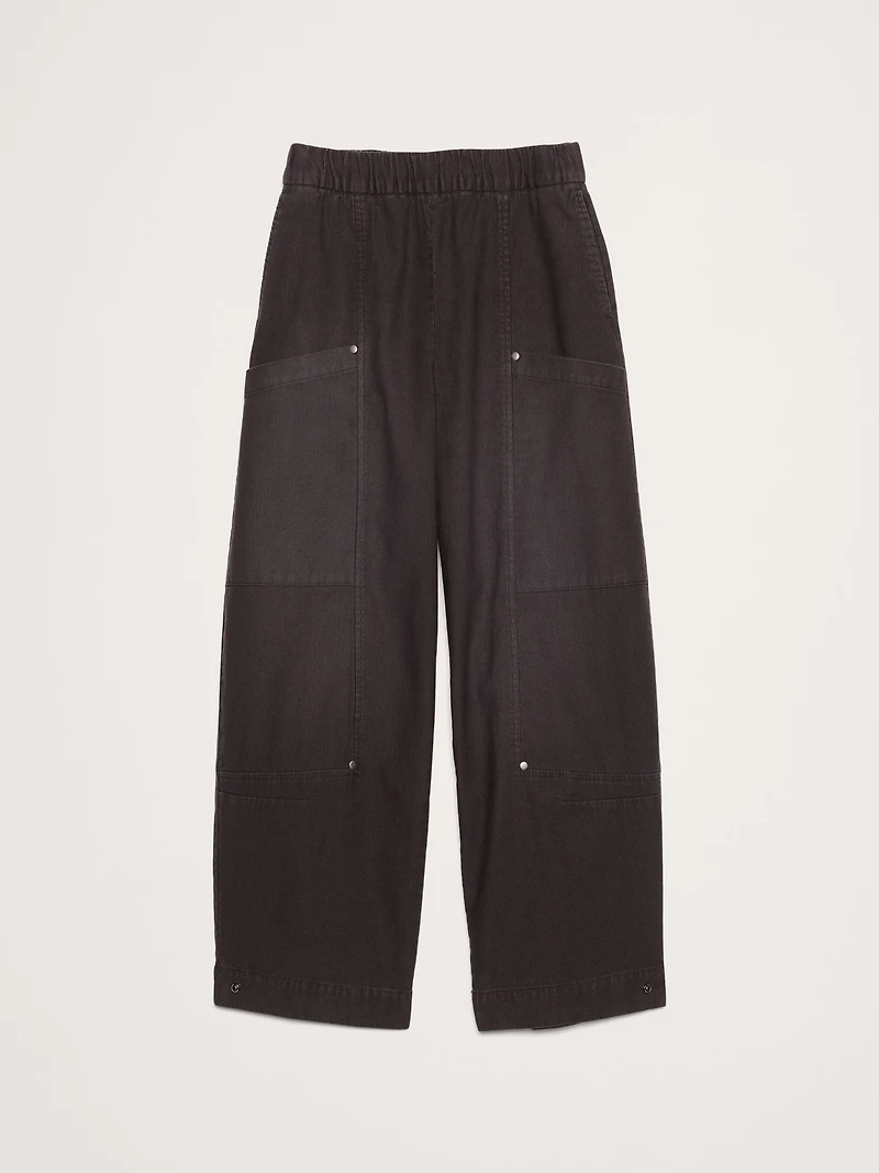 Wide-Leg Bedford Corduroy Pull-On Pant