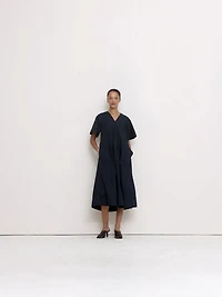 Cotton Poplin Trapeze Maxi Dress