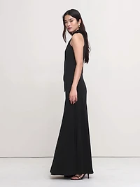 Matte Jersey Cowl-Neck Maxi Dress