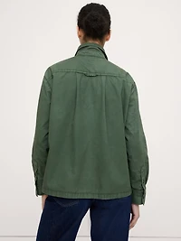 Oversized Cotton Twill Popover Shirt